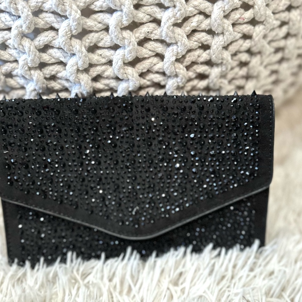 Steve Madden Black Studded Clutch